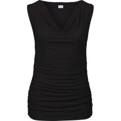 Top bonprix czarny. Czarne topy damskie bonprix, bez wzorów, bez kołnierzyka. Za 49,99 zł.