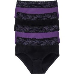 Figi: Figi „maxi” (4 pary) bonprix jagodowo-czarny