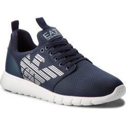 Sneakersy EA7 EMPORIO ARMANI - X8X007 XCC02 00285 Navy. Niebieskie półbuty damskie EA7 Emporio Armani, ze skóry ekologicznej. W wyprzedaży za 379,00 zł.