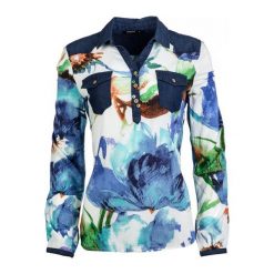 Desigual Bluzka Damska M Niebieski. Niebieskie bluzki damskie Desigual, m, bez wzorów, bez kołnierzyka, bez rękawów. W wyprzedaży za 255,00 zł.