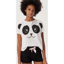 Dwuczęściowa piżama panda - Biały. Białe piżamy damskie Sinsay, xl, bez wzorów, bez rękawów. Za 39,99 zł.