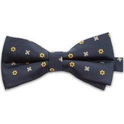 Granatowa Mucha w Drobne Kolorowe Kwiatki, Kwiaty, Męska MUVRN0011. Niebieskie muszki męskie Vernon, na imprezę, w paski, eleganckie. Za 29,00 zł.