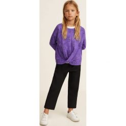 Mango Kids - Spodnie dziecięce Noir 110-164 cm. Czarne legginsy dziewczęce Mango Kids, z aplikacjami, z elastanu, casualowe. W wyprzedaży za 35,90 zł.