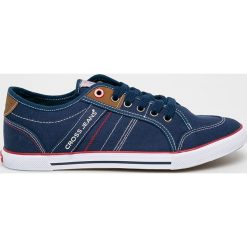 Cross Jeans - Tenisówki. Niebieskie trampki męskie Cross Jeans, bez wzorów, z jeansu, na sznurówki. W wyprzedaży za 69,90 zł.