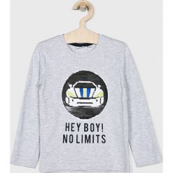 Blukids - T-shirt. Szare t-shirty chłopięce Blukids, z aplikacjami, z bawełny, z długim rękawem. W wyprzedaży za 34,90 zł.