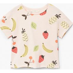 Mango Kids - Top dziecięcy Bigf 110-164 cm. Szare bluzki dziewczęce marki Mango Kids, z bawełny, z okrągłym kołnierzem. Za 35,90 zł.
