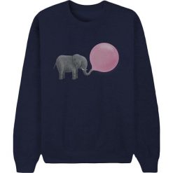 Bluza "Jumbo Bubble Gum" w kolorze granatowym. Niebieskie bluzy damskie Wooop, s, bez wzorów, bez rękawów, bez kaptura. W wyprzedaży za 87,95 zł.