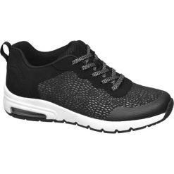 Sneakersy damskie Graceland czarne. Czarne sneakersy damskie marki Graceland, z materiału. Za 99,90 zł.