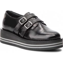 Półbuty TOMMY HILFIGER - Modern Flatform Shoe FW0FW03643 Black 990. Czarne creepersy damskie TOMMY HILFIGER, z materiału, na koturnie. Za 599,00 zł.