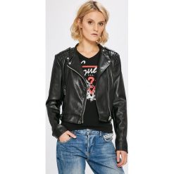 Guess Jeans - Kurtka. Szare bomberki damskie Guess Jeans, l, z aplikacjami, z jeansu. Za 679,90 zł.