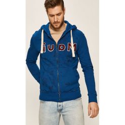 Desigual - Bluza. Niebieskie bluzy męskie Desigual, xl, z aplikacjami, z bawełny, z kapturem, bez rękawów, z kapturem. W wyprzedaży za 299,90 zł.