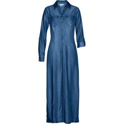 Sukienka szmizjerka, TENCEL™ Lyocell bonprix niebieski "stone”. Niebieskie sukienki damskie bonprix, bez wzorów, z lyocellu, bez kołnierzyka, bez rękawów, szmizjerki. Za 239,99 zł.