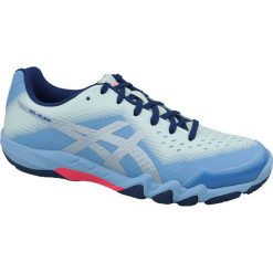 Asics Gel-Blade 6 R753N-400 buty do squasha damskie błękitne 35,5. Niebieskie buty sportowe damskie Asics, bez wzorów, z gumy, sportowe, na fitness i siłownię. W wyprzedaży za 299,99 zł.