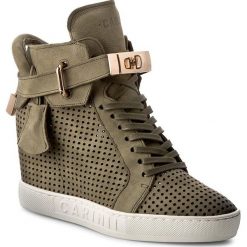 Sneakersy CARINII - B3767/M H08-000-000-B88. Zielone półbuty damskie marki Carinii, bez wzorów, ze skóry, bez obcasa, na koturnie, bez zapięcia. W wyprzedaży za 299,00 zł.