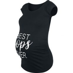 Odzież ciążowa Best Oops Ever. Koszulka damska czarny. Czarna bluzki ciążowe marki Odzież ciążowa, xl, z nadrukiem, z okrągłym kołnierzem, moda ciążowa. Za 54,90 zł.