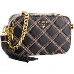 Torebka GUESS - HWARIQ L8239 BLACK MULTI. Czarne torebki klasyczne damskie Guess, z aplikacjami, ze skóry. Za 859,00 zł.