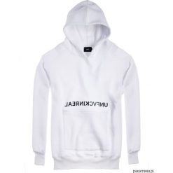 BLUZA HOODIE EX OVE UNFVCKINREAL White. Białe bluzy damskie Pakamera, z długim rękawem, długie, z kapturem. Za 259,00 zł.