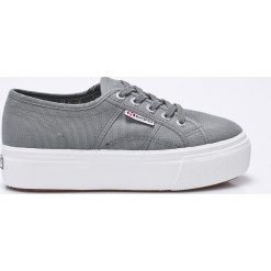 Superga - Tenisówki. Szare tenisówki damskie marki Superga, z materiału, na sznurówki. W wyprzedaży za 239,90 zł.