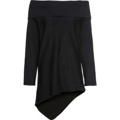 Sweter oversize z dekoltem carmen bonprix czarny. Czarne swetry damskie bonprix, bez wzorów, bez rękawów, bez kaptura. Za 99,99 zł.