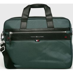 Tommy Hilfiger - Torba. Zielone torby na laptopa marki TOMMY HILFIGER, w paski, z materiału. Za 539,90 zł.