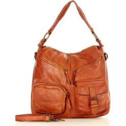 MARCO MAZZINI Torebka skórzana na ramię pockets old pelle lavata brąz camel. Brązowe torebki damskie sportowe MAZZINI, w paski, ze skóry, sportowe, na ramię, bez dodatków. Za 499,00 zł.