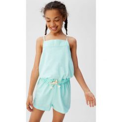Mango Kids - Kombinezon dziecięcy Balear 104-164 cm. Różowe kombinezony dziewczęce Mango Kids, bez wzorów, z bawełny, bez rękawów. Za 59,90 zł.