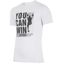 T-shirt męski TSM017 - biały. Białe koszulki męskie 4f, na lato, m, z nadrukiem, z materiału, bez kołnierzyka, z krótkim rękawem, krótkie. W wyprzedaży za 49,99 zł.
