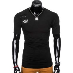 T-SHIRT MĘSKI Z NADRUKIEM S957 - CZARNY. Czarne t-shirty męskie z nadrukiem marki Ombre Clothing, m. Za 29,00 zł.