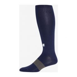 Under Armour Soccer Solid Skarpetki Niebieski. Niebieskie skarpetki męskie Under Armour, bez wzorów, z elastanu. Za 51,95 zł.