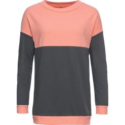 Bluza dresowa bonprix jasnoróżowy łososiowy - antracytowy. Różowe bluzy damskie bonprix, bez wzorów, z dresówki, bez rękawów, bez kaptura. Za 79,99 zł.