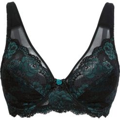 Biustonosz minimizer bonprix czarno-głęboki zielony. Czarne biustonosze bonprix, w koronkowe wzory, z koronki. Za 54,99 zł.