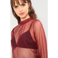 Bluzki damskie: NAKD DOTTED LONG SLEEVE Bluzka wine red