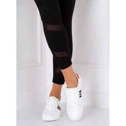 Trampki biało-czarne BREEZE. Czarne buty sportowe damskie FunKee.pl, bez wzorów, z tkaniny, klasyczne. Za 95,99 zł.