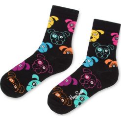 Skarpety Wysokie Unisex HAPPY SOCKS - DOG01-9001 Czarny Kolorowy. Czarne skarpetki damskie Happy Socks, bez wzorów, z elastanu. Za 34,90 zł.