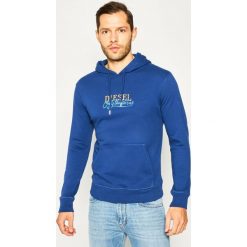 Bluza Diesel Brandon 00S7WK 0DAYN. Niebieskie bluzy męskie Diesel, s, bez wzorów, z bawełny, bez kołnierzyka, bez rękawów, bez kaptura. W wyprzedaży za 259,00 zł.