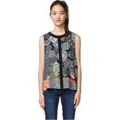 Desigual Bluzka damska Blus Quiet Harmony 18SWBW26 2000 (rozmiar XS). Koszule damskie Desigual, xs, bez wzorów, bez kołnierzyka, bez rękawów. W wyprzedaży za 150,00 zł.