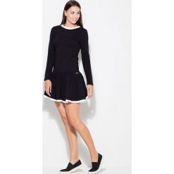 Sukienka bawełniana z falbaną - l. Sukienki damskie e-margeritka.pl, l, bez wzorów, z elastanu, eleganckie, z długim rękawem, długie, bez kaptura. Za 96,99 zł.