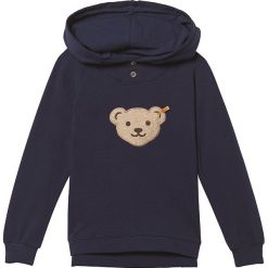 Bluza w kolorze granatowym. Niebieskie bluzy niemowlęce Steiff, z aplikacjami, bez rękawów, bez kaptura. W wyprzedaży za 58,95 zł.