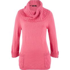 Sweter z golfem i kieszeniami bonprix pastelowy dymny różowy. Różowe golfy damskie marki bonprix. Za 44,99 zł.