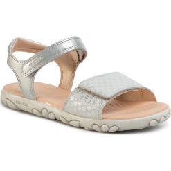 Sandały GEOX - J S.Haiti G.A J028ZA 007NF C1007 D Silver. Szare sandały dziewczęce Geox, z zamszu, bez zapięcia. Za 279,00 zł.
