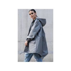 Kurtka / płaszcz typu parka szara. Szare parki damskie Rest_factory, xl, z aplikacjami, z tkaniny, bez kaptura. Za 349,00 zł.