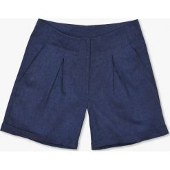 Spodenki lniane Linen summer granatowe. Niebieskie spodnie damskie Veva, na lato, s, bez wzorów, ze lnu, eleganckie. Za 199,00 zł.