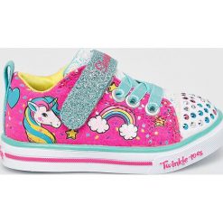 Skechers - Tenisówki. Różowe trampki dziewczęce Skechers, bez wzorów, z gumy, bez zapięcia. Za 159,90 zł.