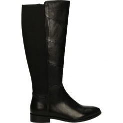 Kozaki ocieplane - JEWEL1604 BLA. Czarne buty zimowe damskie marki Kazar, ze skóry, na wysokim obcasie. Za 259,00 zł.