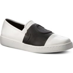 Półbuty CALVIN KLEIN - Deborah E7549 Platinum White/Black. Białe półbuty damskie skórzane Calvin Klein, na płaskiej podeszwie. Za 569,00 zł.
