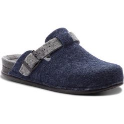 Kapcie GRÜNLAND - Reps CI0795-A6 Blu/Grigio. Niebieskie klapki damskie Grünland, bez wzorów, z wełny, bez obcasa. W wyprzedaży za 149,00 zł.