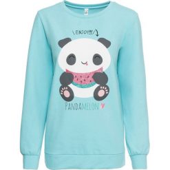 Bluza z nadrukiem bonprix jasnoniebieski. Niebieskie bluzy damskie bonprix, z nadrukiem, bez rękawów, bez kaptura. Za 54,99 zł.