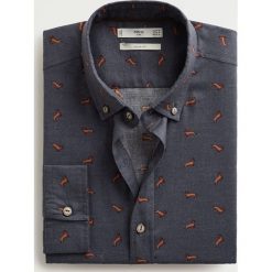 Mango Man - Koszula Noma. Szare koszule męskie Mango Man, s, bez wzorów, z bawełny, casualowe, button down, z długim rękawem. Za 199,90 zł.