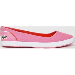 Lacoste - Tenisówki Lancelle Ballerina. Różowe trampki damskie slip on marki Lacoste, z gumy. W wyprzedaży za 239,90 zł.