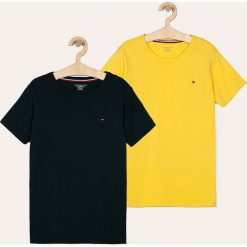 Tommy Hilfiger - T-shirt dziecięcy 128-164 cm (2-pack). Bluzki dziewczęce TOMMY HILFIGER, bez wzorów, z bawełny, z okrągłym kołnierzem, z krótkim rękawem, krótkie, bez kaptura. W wyprzedaży za 99,90 zł.